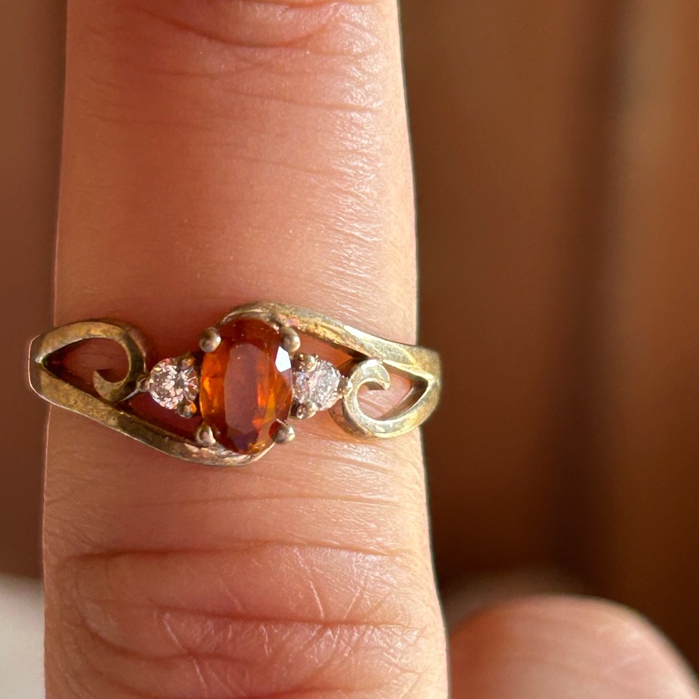 Energy Muse Orange Kyanite Ring Women Crystal